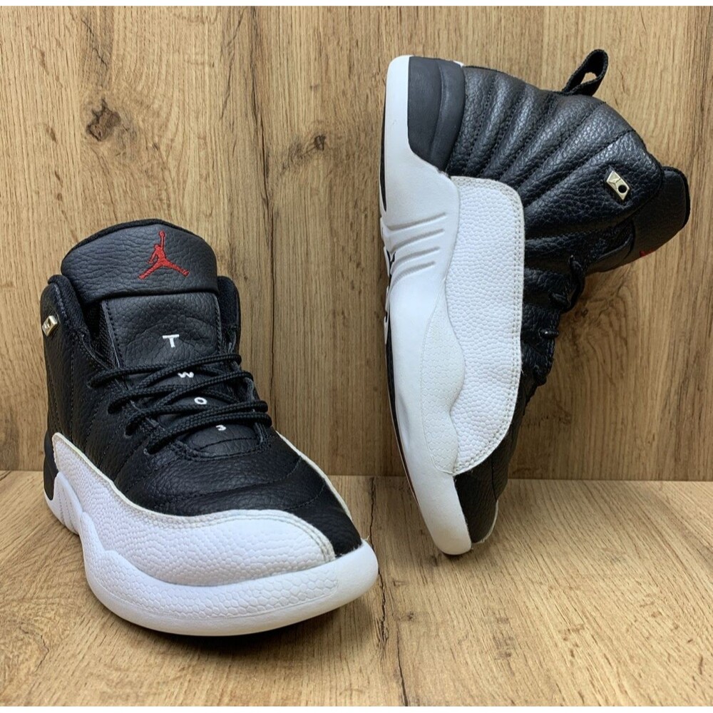 Nike Air Jordan Retro 12 Youth Size 3Y Basketball Shoes Black White 151186-006